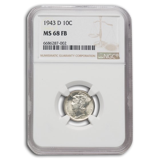 1943-D Mercury Dime MS-68 NGC (FB) 1943-D Mercury Dime MS-68 NGC (FB)